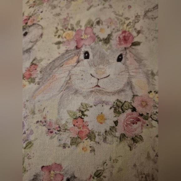 Hello Spring bunny floral  fabric by Susan Winget 44x36 - Picture 2 of 3